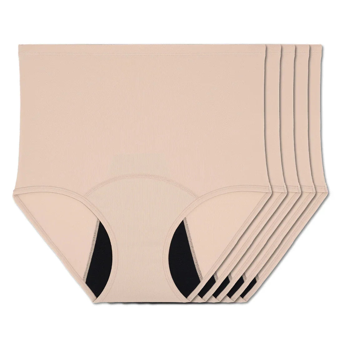 Cueca Absorvente Super Cintura Alta - Conjunto de 5